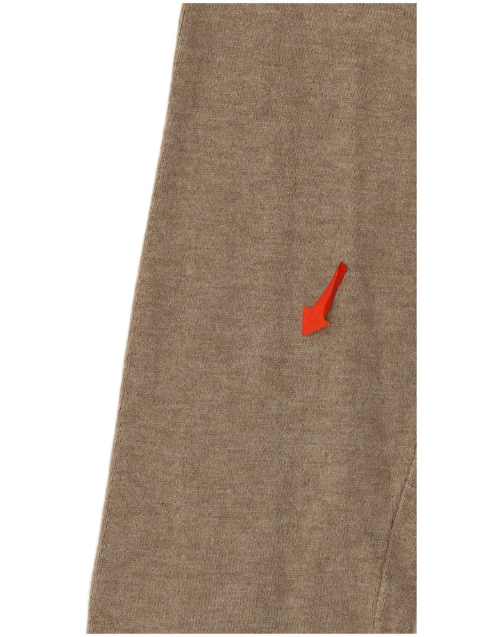 Zara Pull col V pour femme UK 12 Rayonne beige moyen