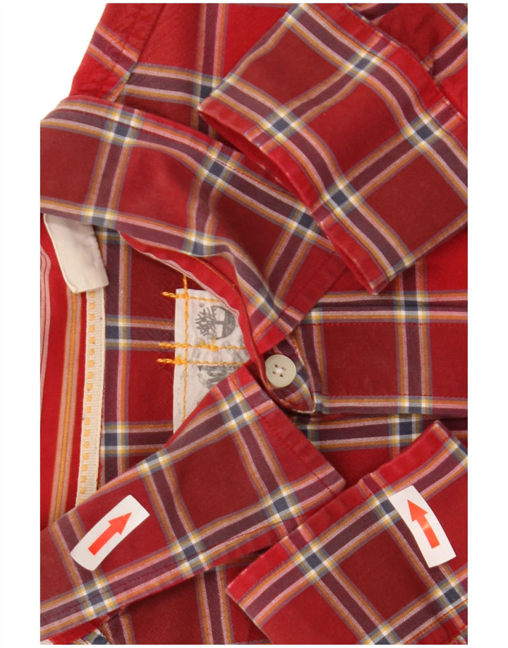 Timberland Chemise Homme Grand Carreau Rouge Coton