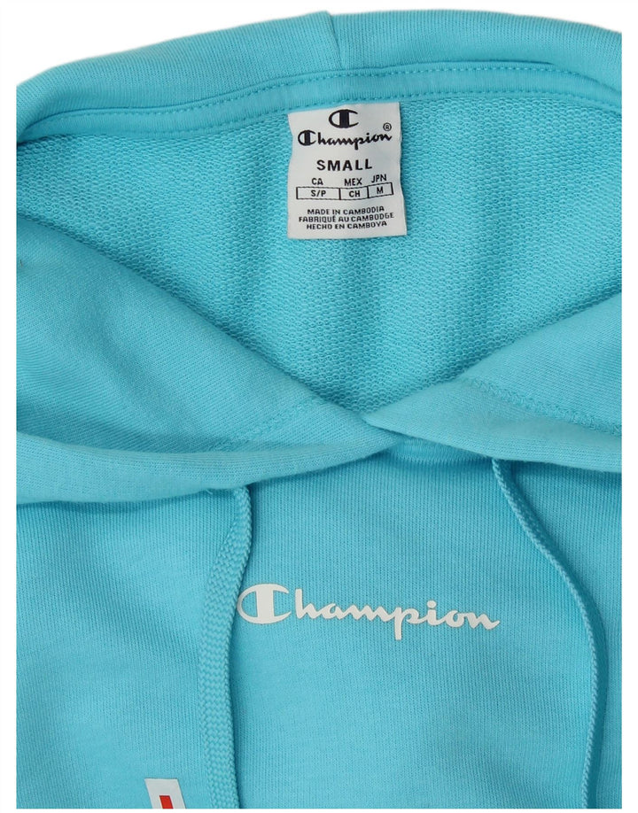 Champion Sweat à capuche court surdimensionné pour femme UK 10 Petit Bleu