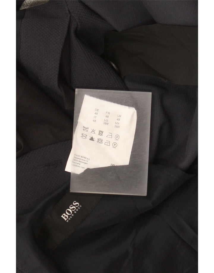 Hugo Boss Veste blazer à 2 boutons pour homme EU 48 Bleu marine moyen Viscose