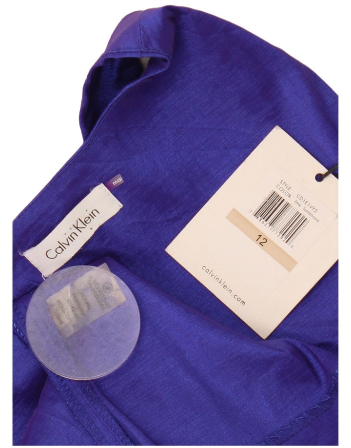 CALVIN KLEIN Robe trapèze sans manches pour femme US 12 Polyester violet moyen