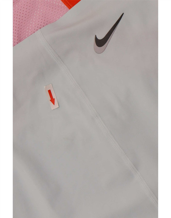 Nike Womens Dri Fit Slim Vest Top UK 12 Bleu Moyen Colorblock