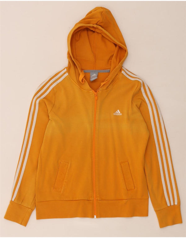 Adidas Pull à capuche zippé pour femme UK 16 Large Orange