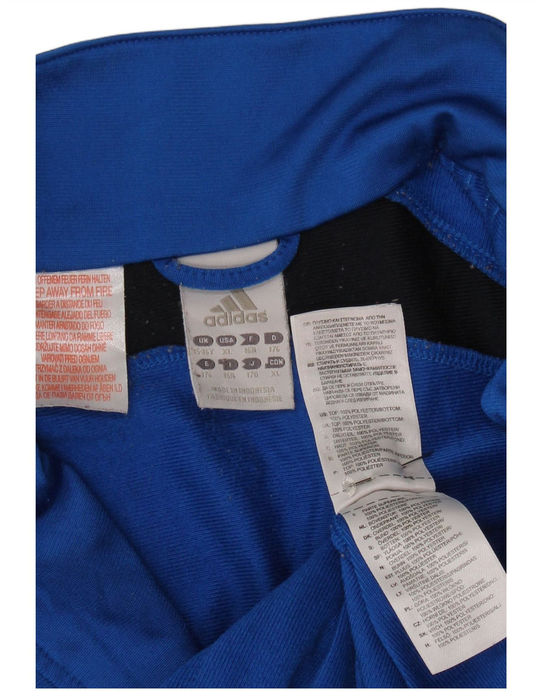 Adidas Veste de Survêtement Garçon 15-16 ans Bleu Colorblock Polyester