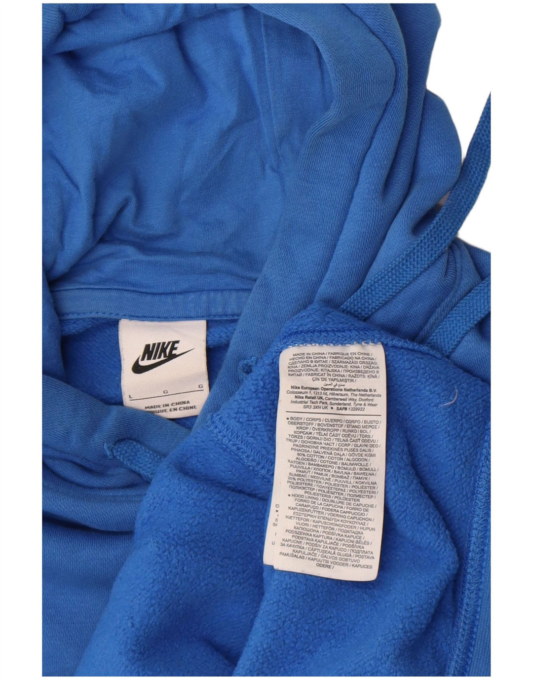 Nike Pull à capuche pour homme en coton bleu Taille L