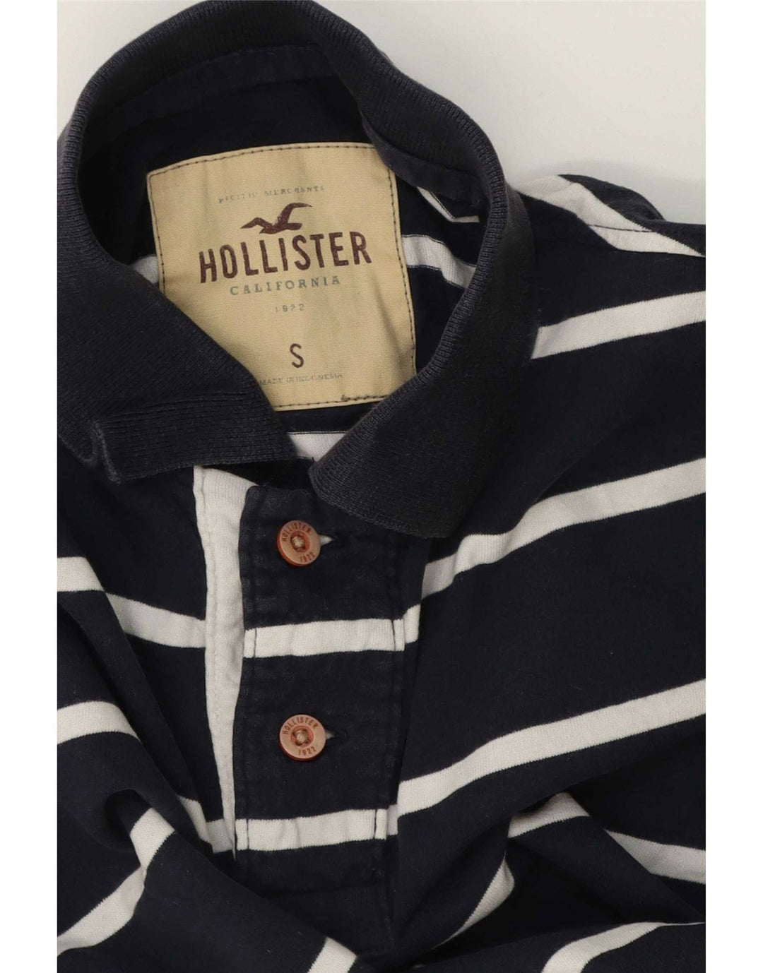 Hollister Polo Homme Petit Bleu Marine Rayé