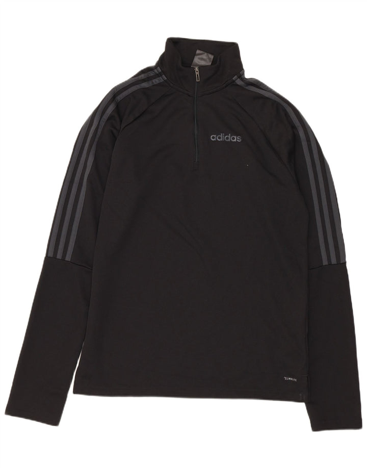 ADIDAS Haut de survêtement Climalite pour homme avec col zippé Noir Taille S