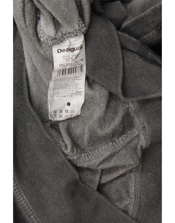 Desigual Pull à capuche boutonné pour homme en coton gris Taille L