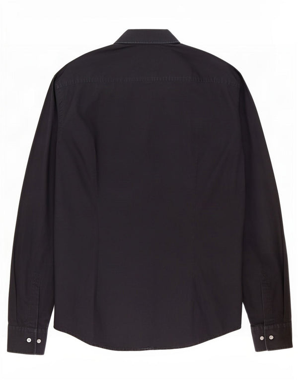 Hugo Boss Chemise slim fit pour homme Taille 39 15 1/2 Coton noir moyen