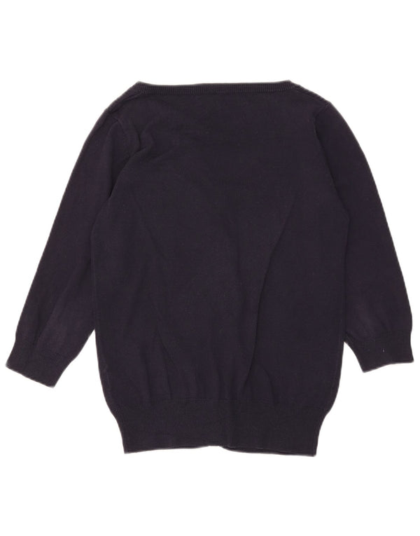 Zara Cardigan à manches 3/4 pour femme en coton bleu marine moyen UK 12