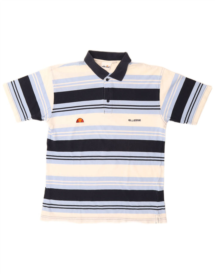 Ellesse Polo Homme Petit Bleu Marine Rayé Coton