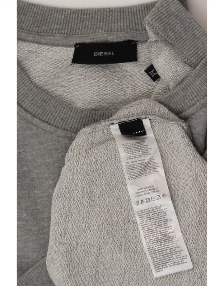 Diesel Veste de survêtement surdimensionnée pour femme UK 14 Coton gris moyen