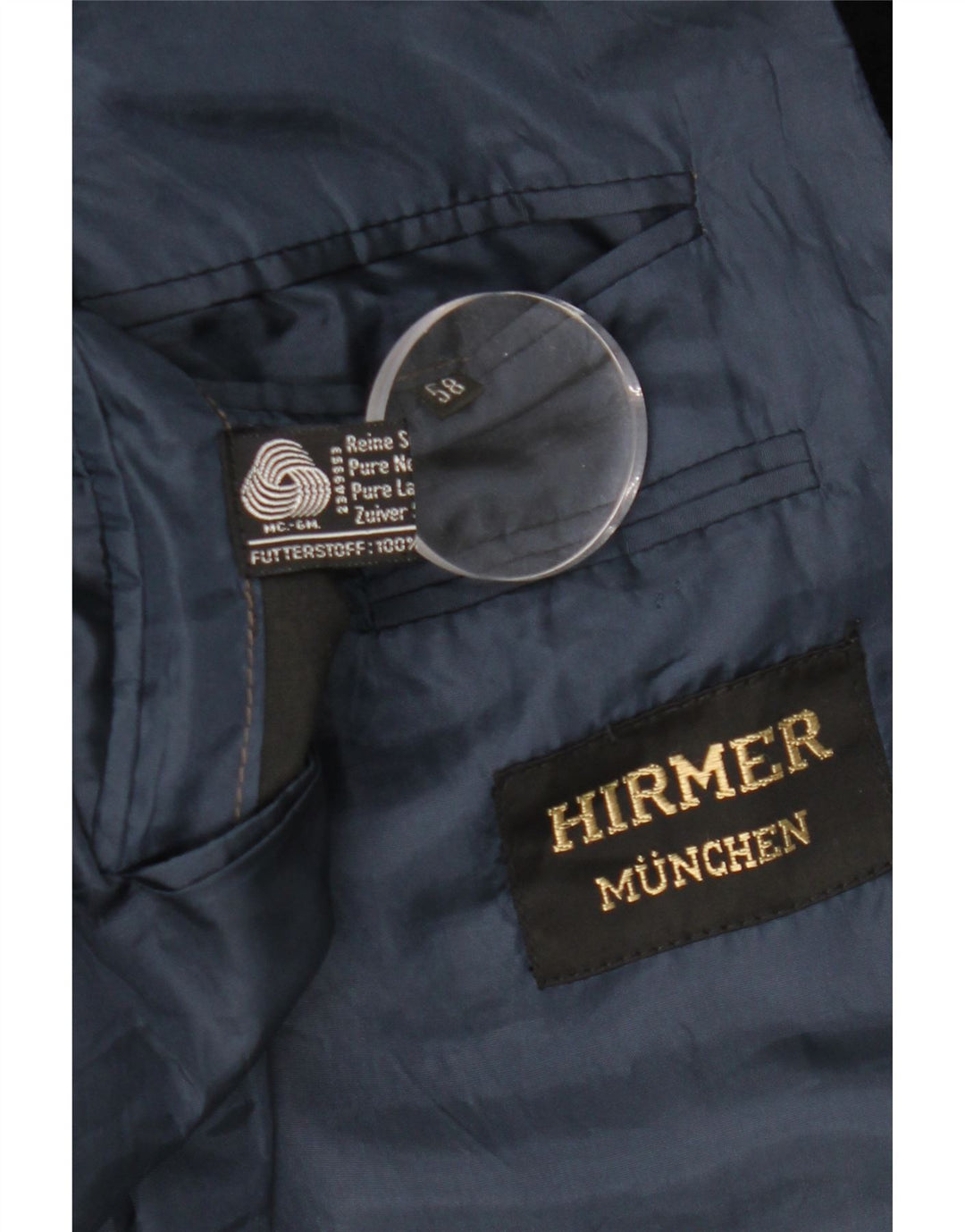 vintage Femme Longline Blazer Veste UK 14 Medium Navy Blue Colourblock