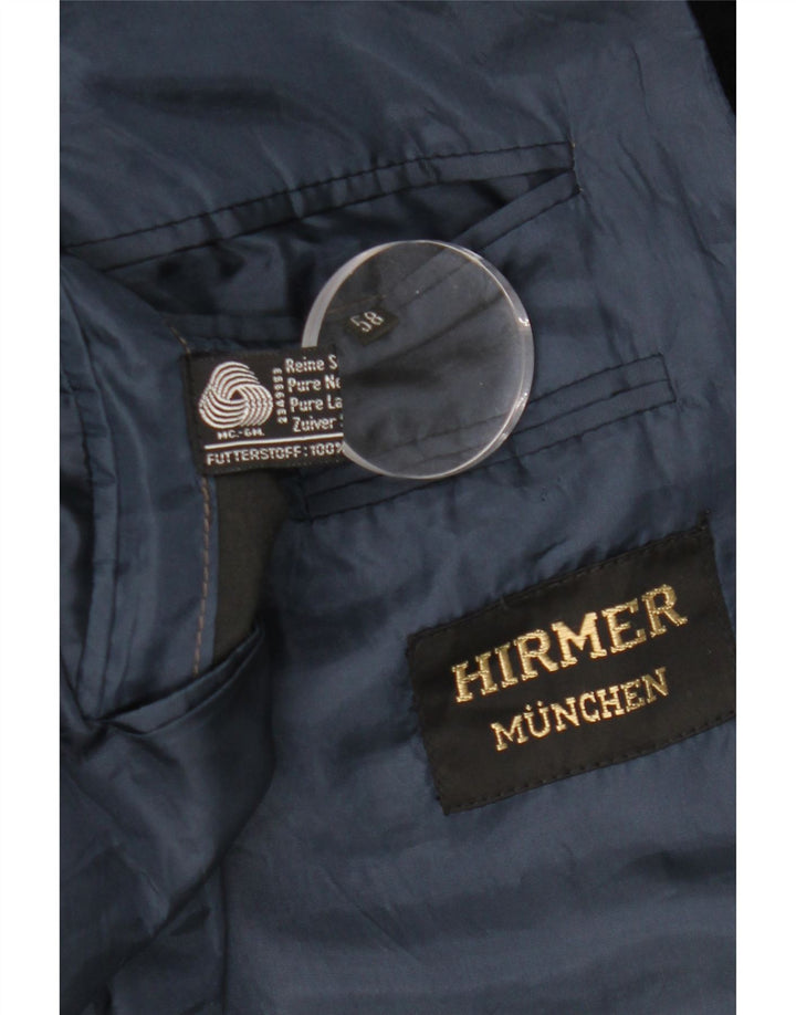 vintage Femme Longline Blazer Veste UK 14 Medium Navy Blue Colourblock