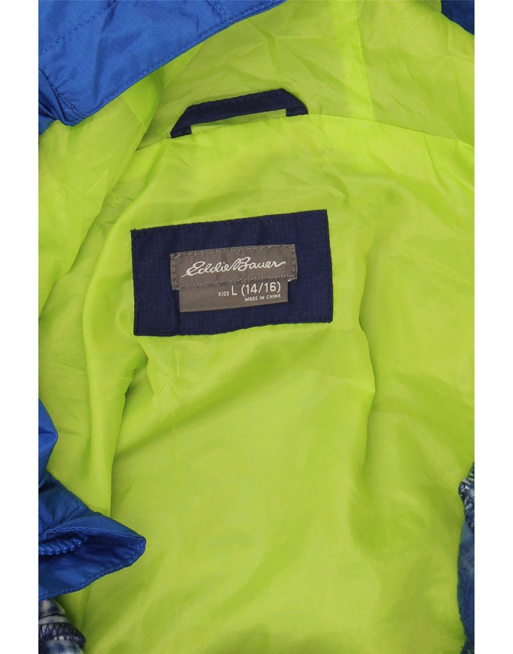 EDDIE BAUER Boys Hooded Windbreaker Jacket 14-15 Years Large Blue Vintage Eddie Bauer and Second-Hand Eddie Bauer from Messina Hembry 