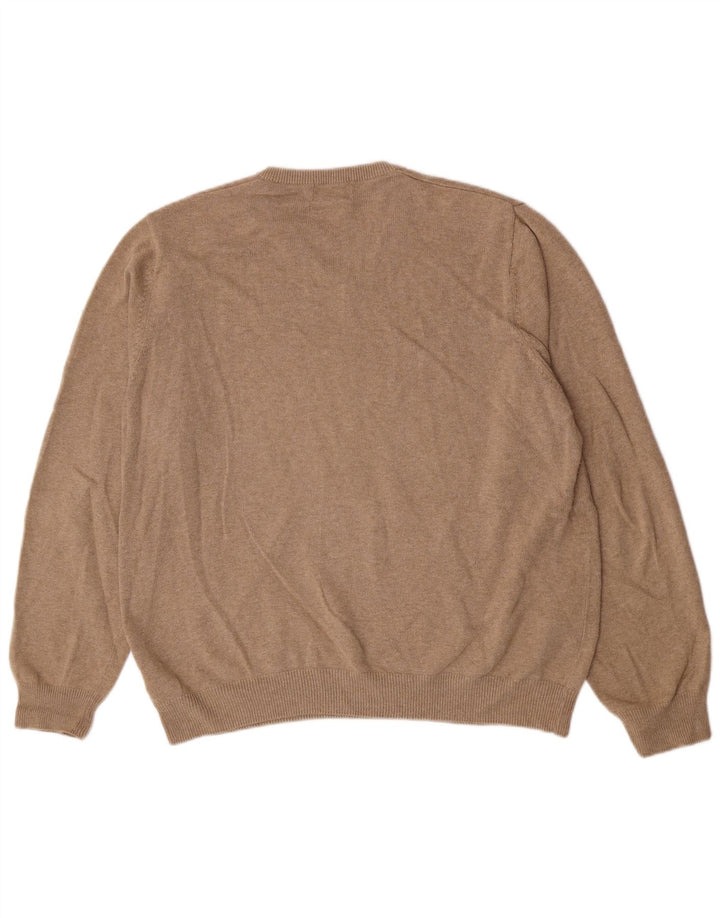 Marks & Spencer Pull col V pour homme XL en coton beige
