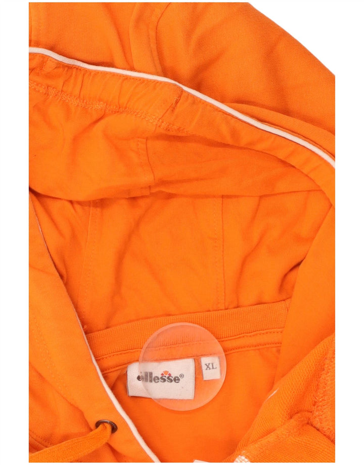 ELLESSE Pull à capuche graphique pour homme XL Orange Coton
