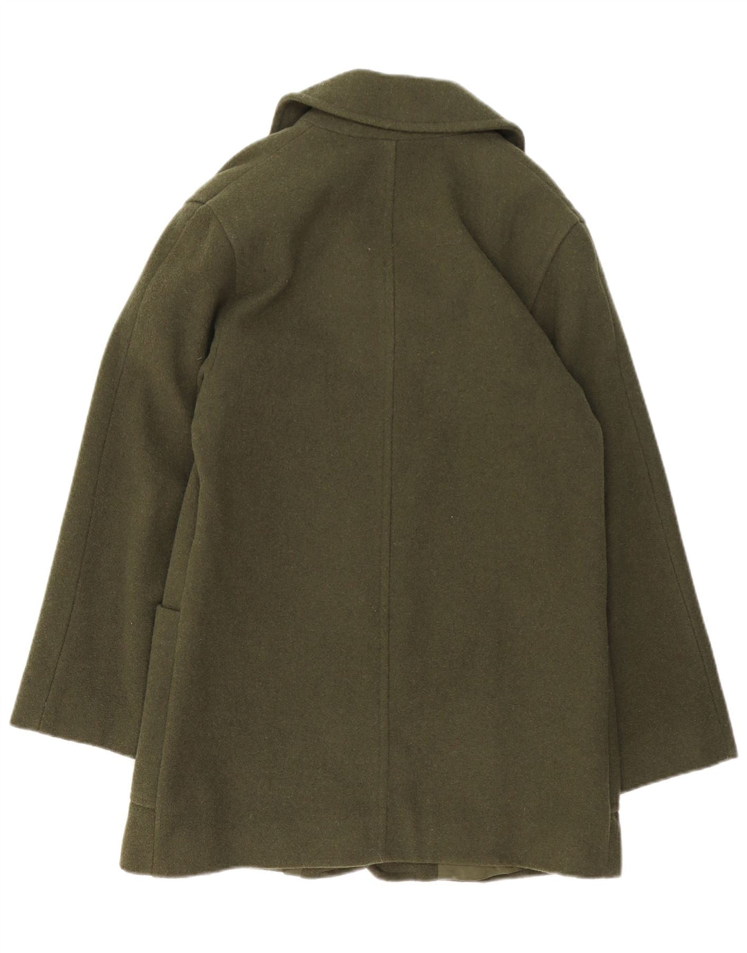 VINTAGE Femme Manteau surdimensionné UK 10 Petite laine verte