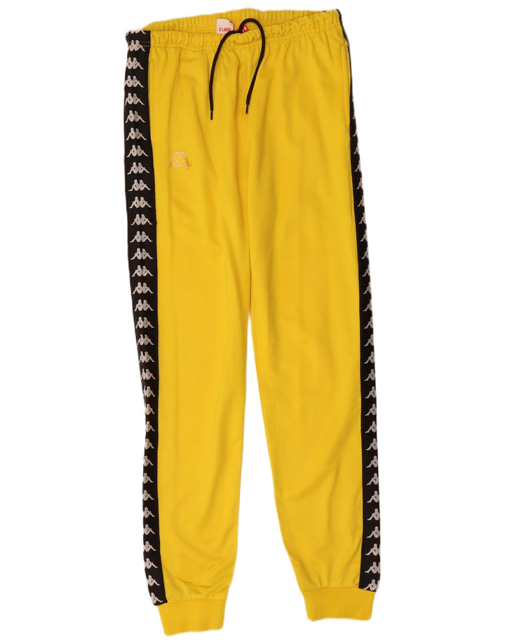 KAPPA Pantalon de survêtement graphique pour homme XL Jaune Colorblock