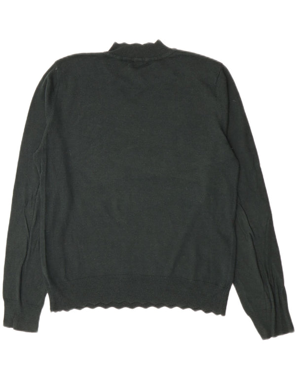 Oasis Pull col roulé pour femme UK 16 Large Vert Coton