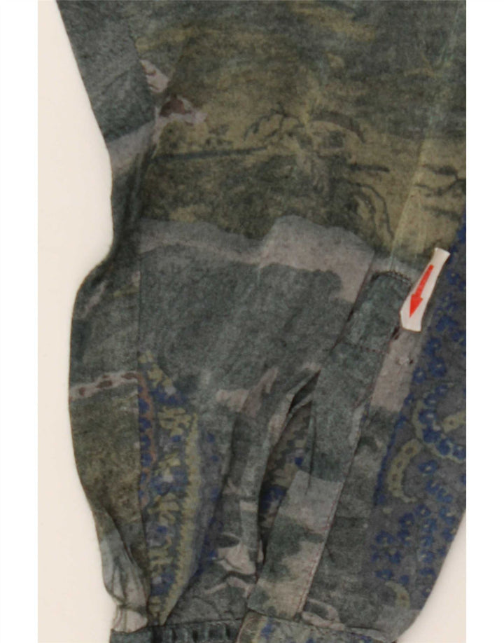 Chemise vintage à motif abstrait pour homme, rayonne multicolore moyenne