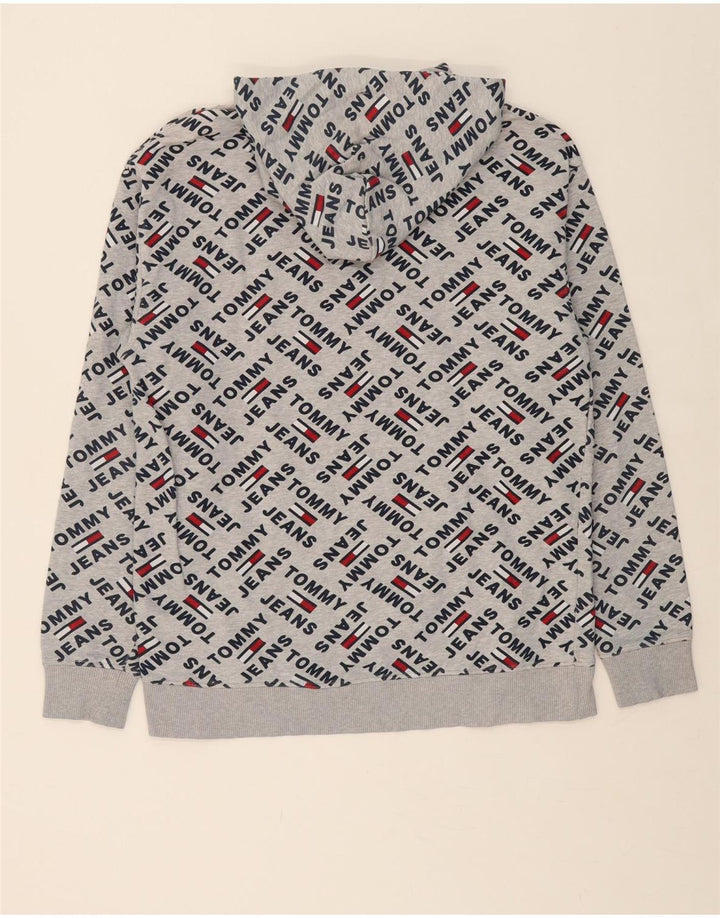 TOMMY HILFIGER Mens Graphic Hoodie Jumper Small Grey Vintage Tommy Hilfiger and Second-Hand Tommy Hilfiger from Messina Hembry 