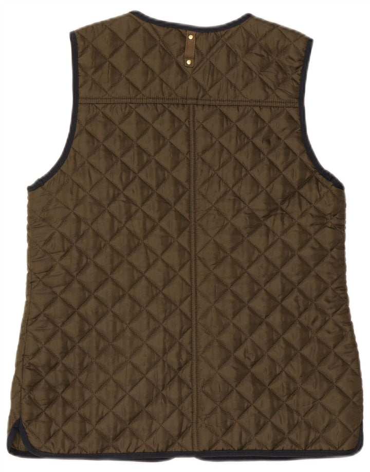 Tommy Hilfiger Gilet matelassé pour femme UK 12 Medium Kaki Polyester