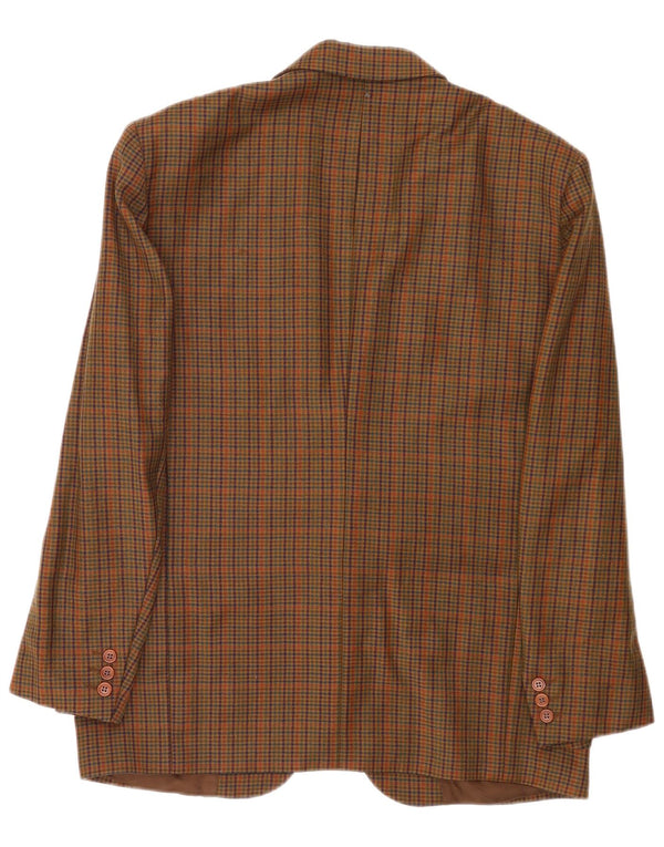 Monti Veste Blazer 2 Boutons Homme IT 52 XL Marron Pied-de-Poule Laine Vierge