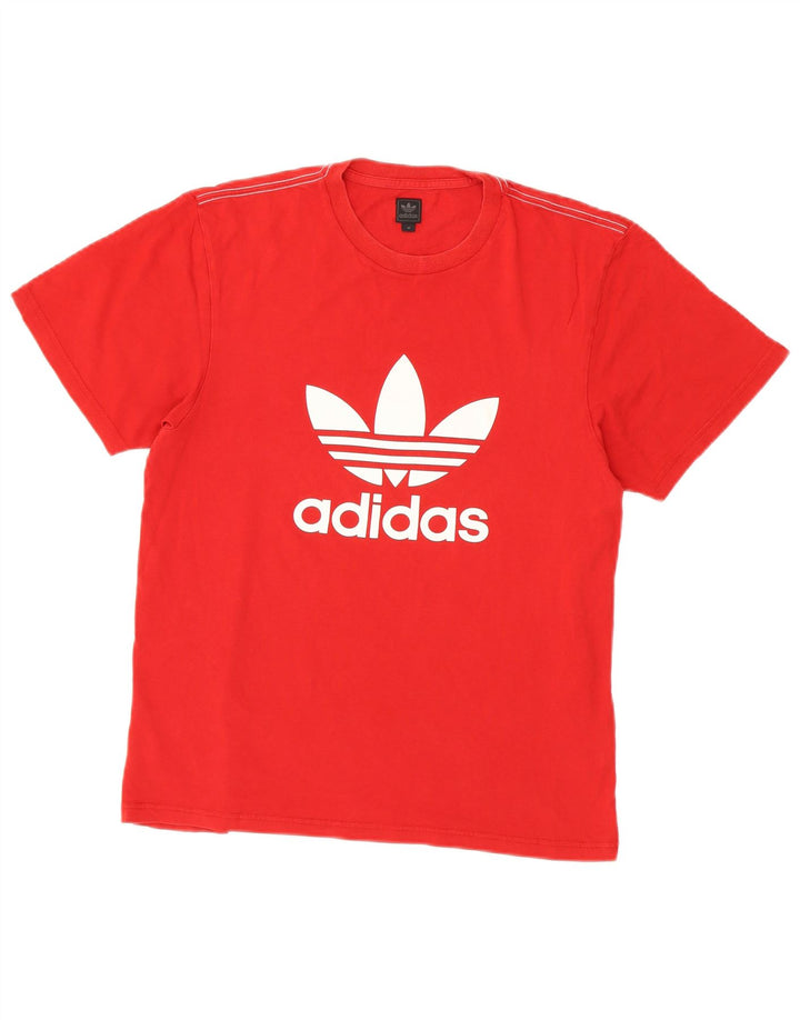 Adidas T-Shirt Graphique Homme Rouge Moyen Coton