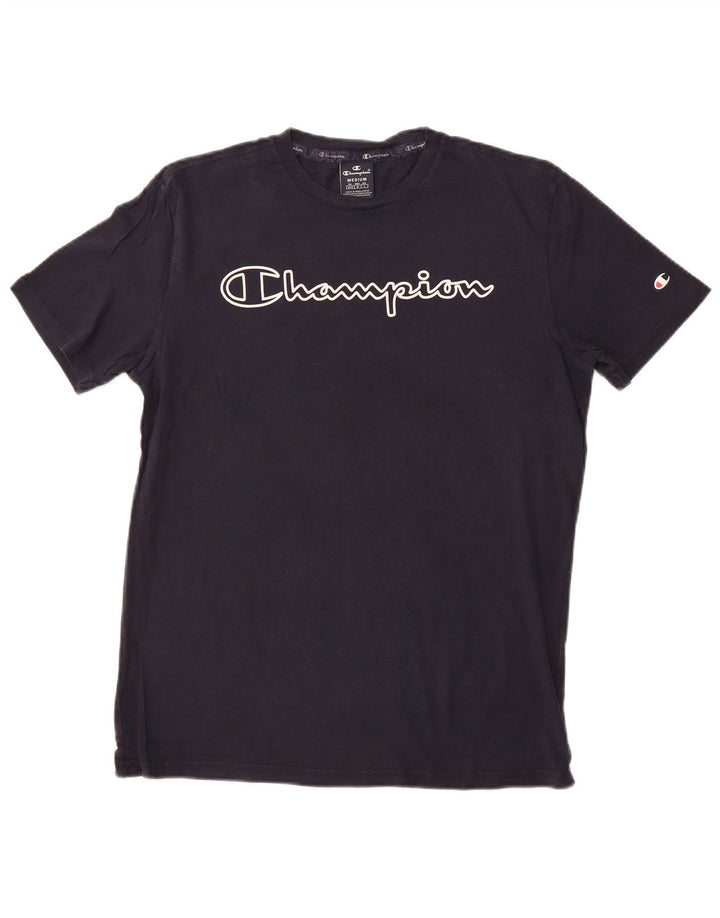 CHAMPION T-Shirt Graphique Homme Bleu Marine Moyen