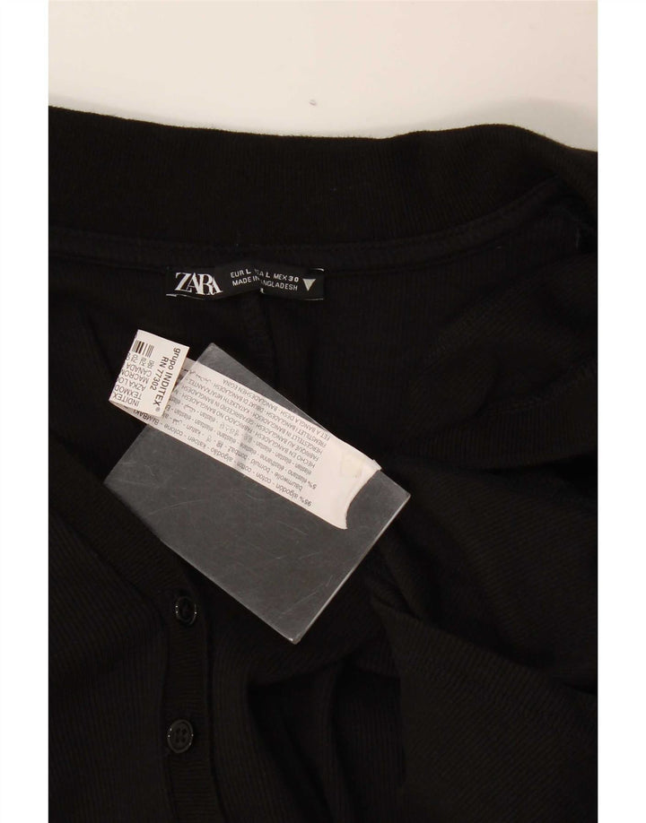 Zara Combishort Femme UK 14 Grand Coton Noir