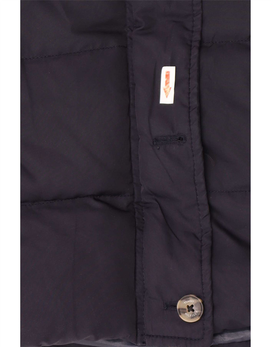 Tommy Hilfiger Veste matelassée à capuche pour femme UK 12 Bleu marine moyen Polyester