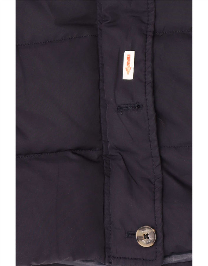 Tommy Hilfiger Veste matelassée à capuche pour femme UK 12 Bleu marine moyen Polyester