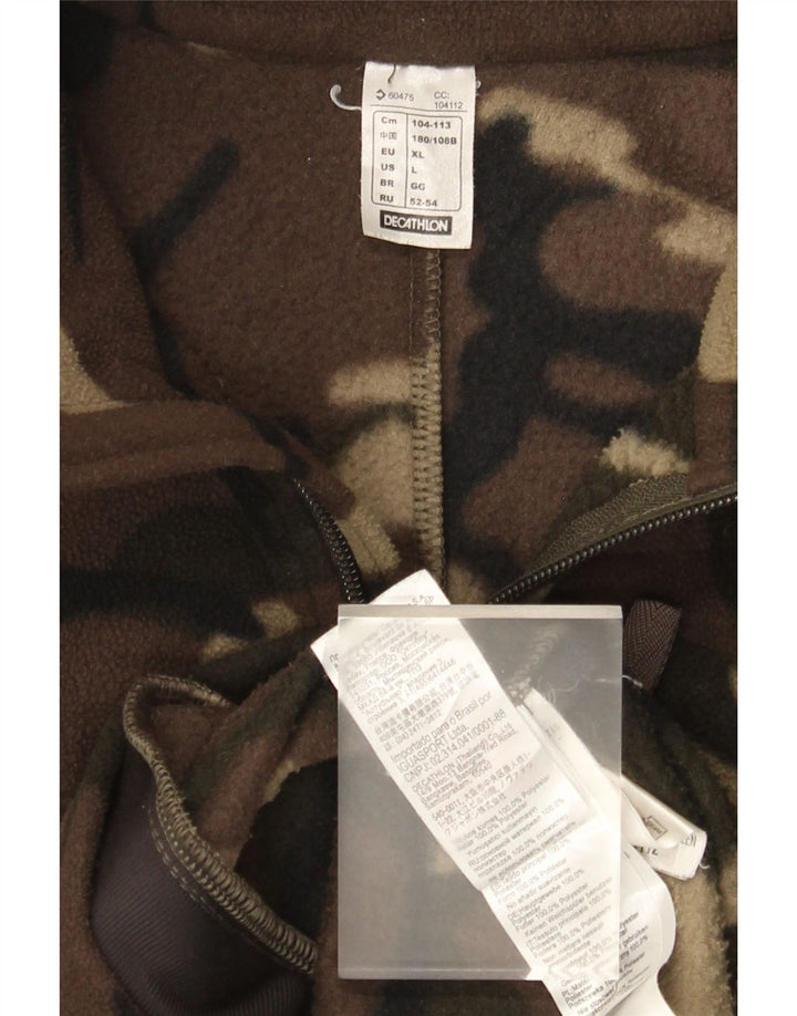 Decathlon Veste Polaire Homme UK 40 Large Marron Camouflage Polyester