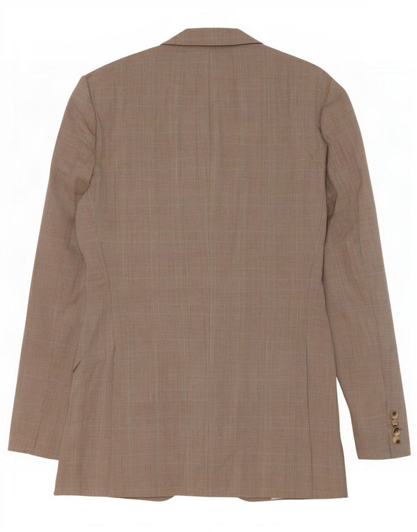 Hugo Boss Veste blazer à 2 boutons pour homme EU 48 Laine vierge à carreaux marron moyen