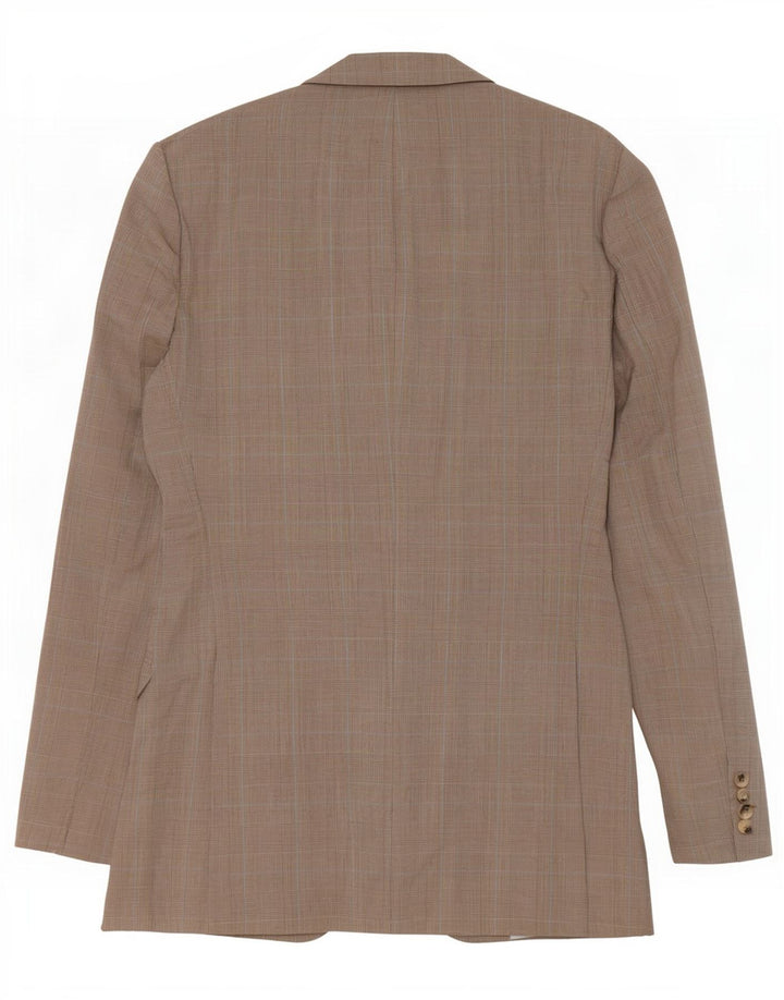 Hugo Boss Veste blazer à 2 boutons pour homme EU 48 Laine vierge à carreaux marron moyen