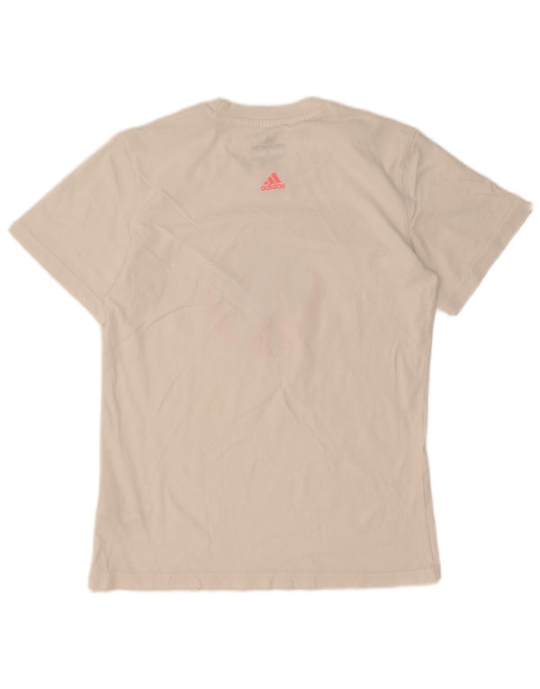 Adidas T-shirt graphique pour femme UK 10 Petit coton blanc