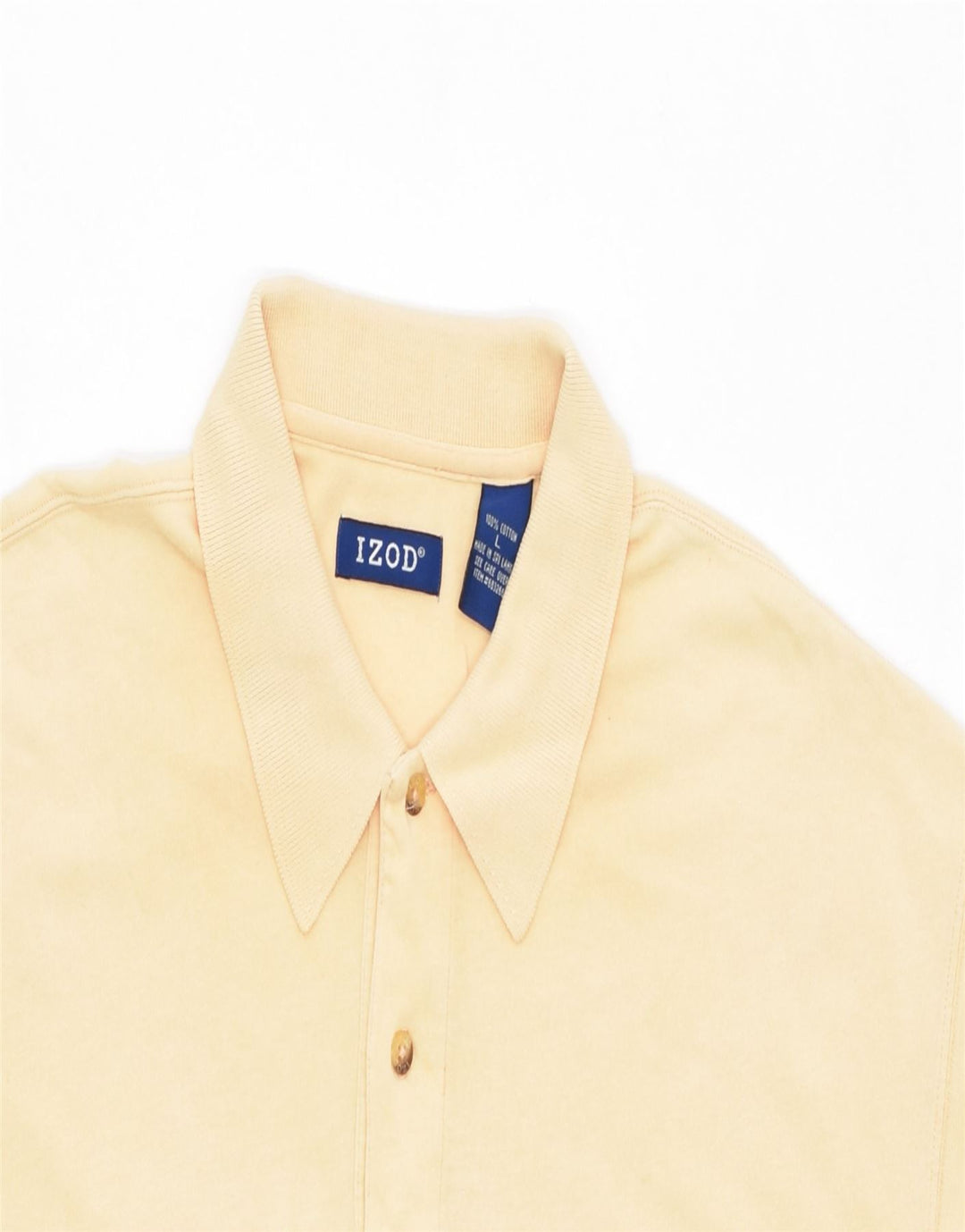 IZOD Mens Oversized Polo Shirt Large Yellow Cotton | Vintage | Thrift | Second-Hand | Used Clothing | Messina Hembry 