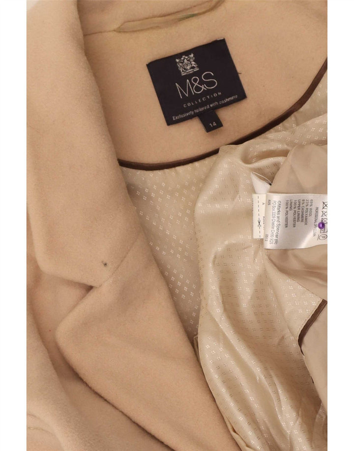 Marks & Spencer Pardessus pour femme UK 14 laine beige moyen