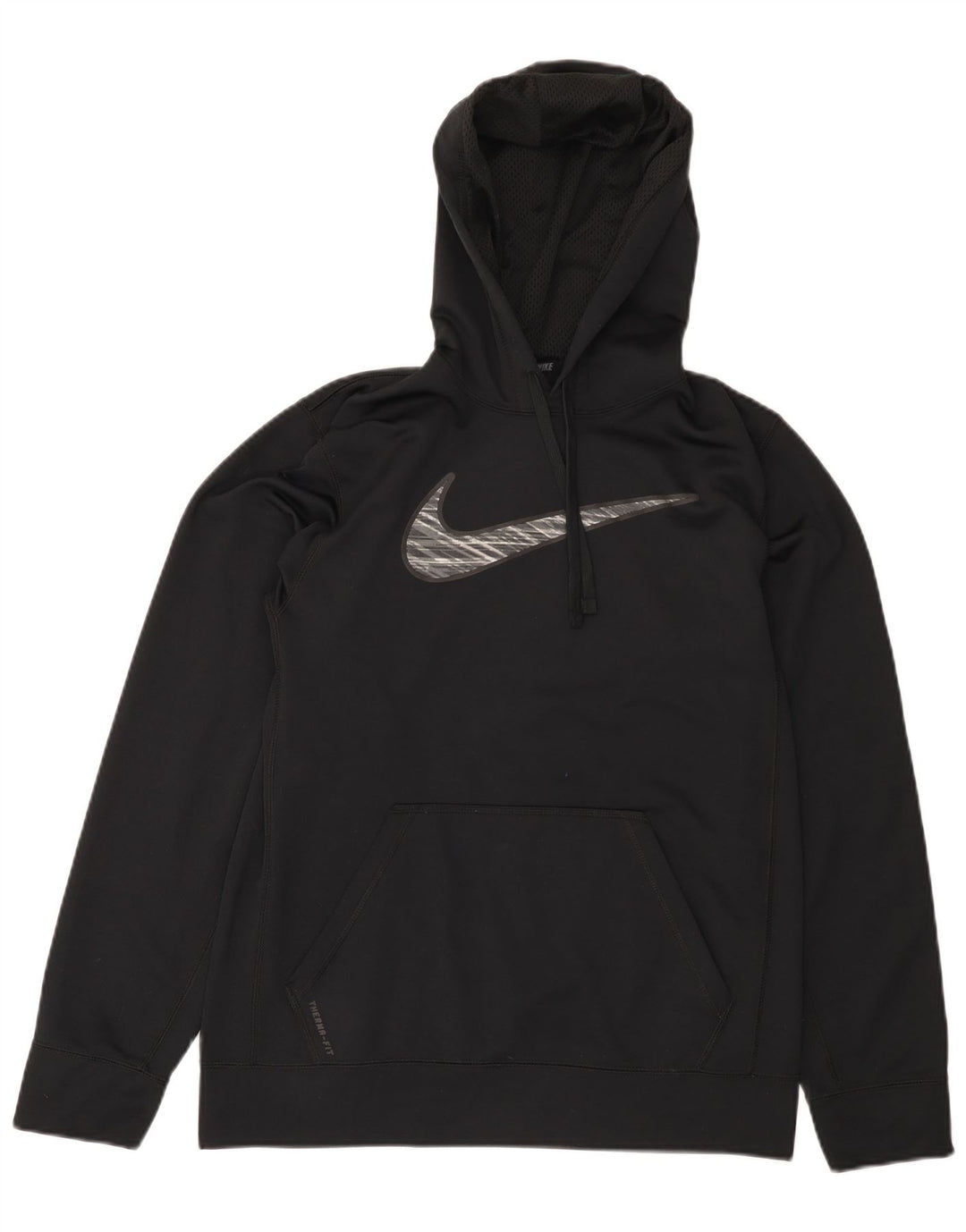 NIKE Pull à capuche graphique Therma-Fit pour hommes, petit, noir, polyester
