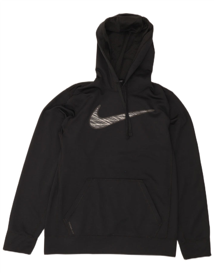 NIKE Pull à capuche graphique Therma-Fit pour hommes, petit, noir, polyester