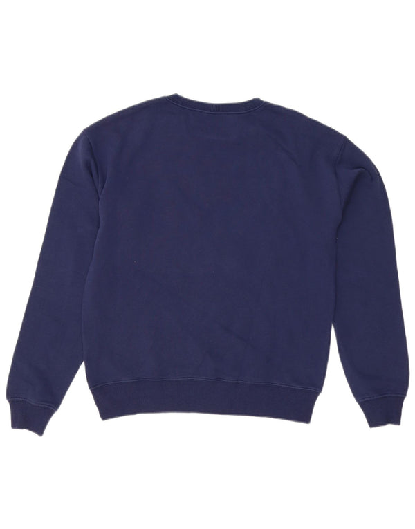 Benetton Sweat-Shirt Graphique Fille 13-14 Ans 3XL Bleu Marine Coton