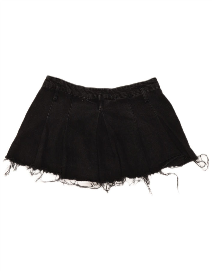 Zara Femme Mini Jupe En Jean Moyen W32 Coton Noir