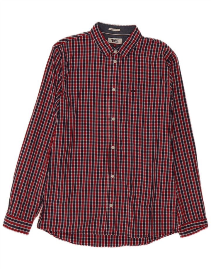 Tommy Hilfiger Chemise Regular Fit Homme Rouge Moyen à Carreaux Coton