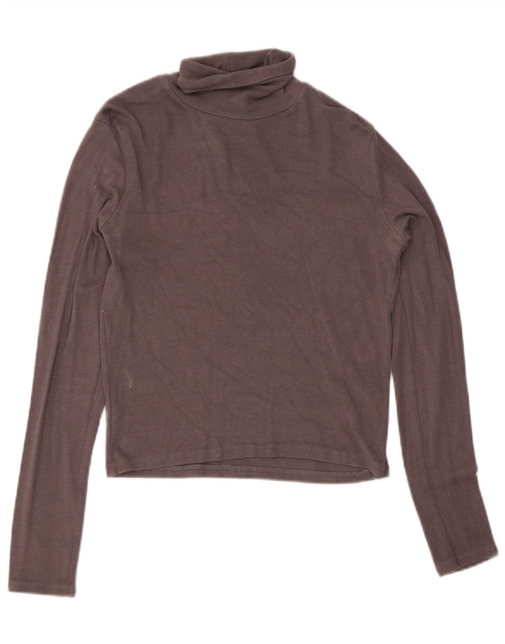 Zara Womens Crop Top Manches Longues UK 14 Large Gris