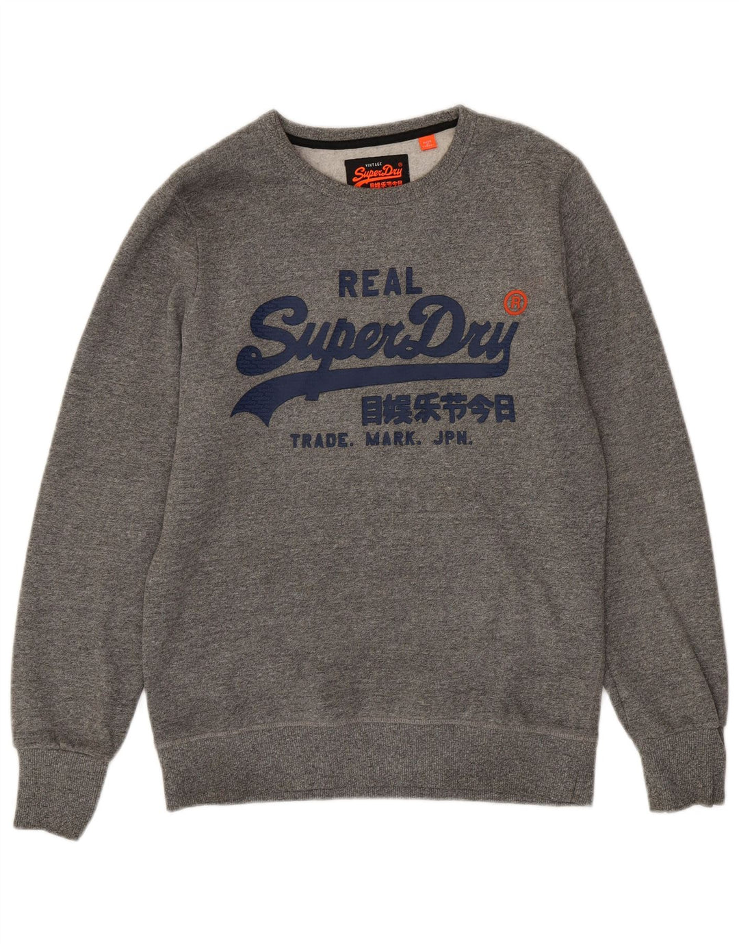 SUPERDRY Sweat-Shirt Graphique Homme Grand Gris Moucheté Coton