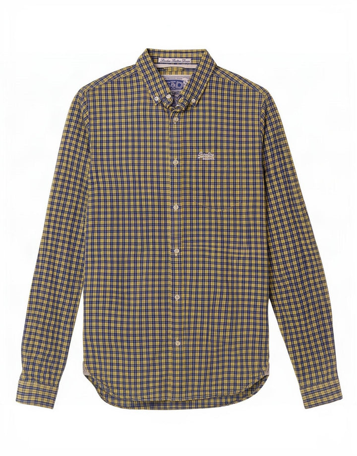 Superdry Chemise Homme Petit Carreau Bleu Coton
