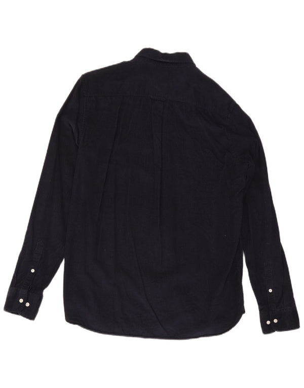 Superdry Chemise En Velours Côtelé Large Bleu Marine En Coton
