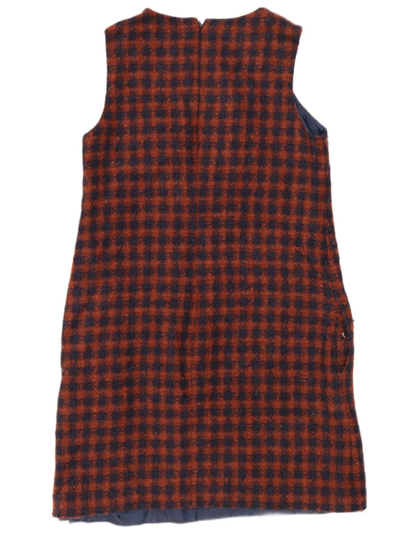Hobbs Robe droite sans manches pour femme UK 42 Laine à carreaux bleu marine moyen