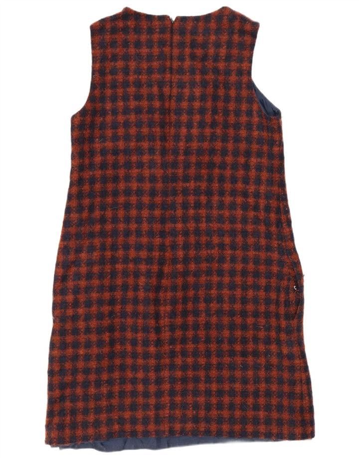 Hobbs Robe droite sans manches pour femme UK 42 Laine à carreaux bleu marine moyen